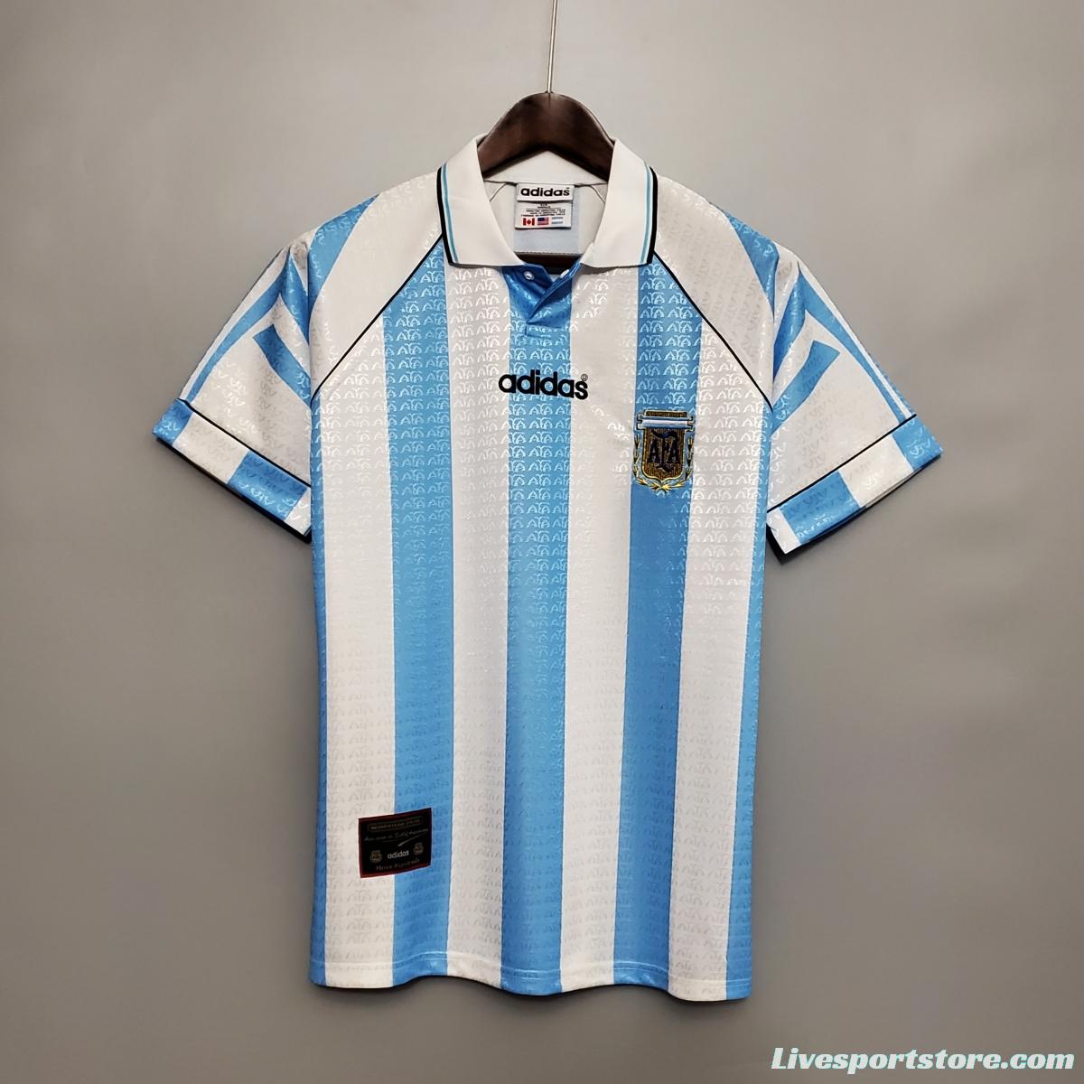 Retro 1996 Argentina Home Jersey