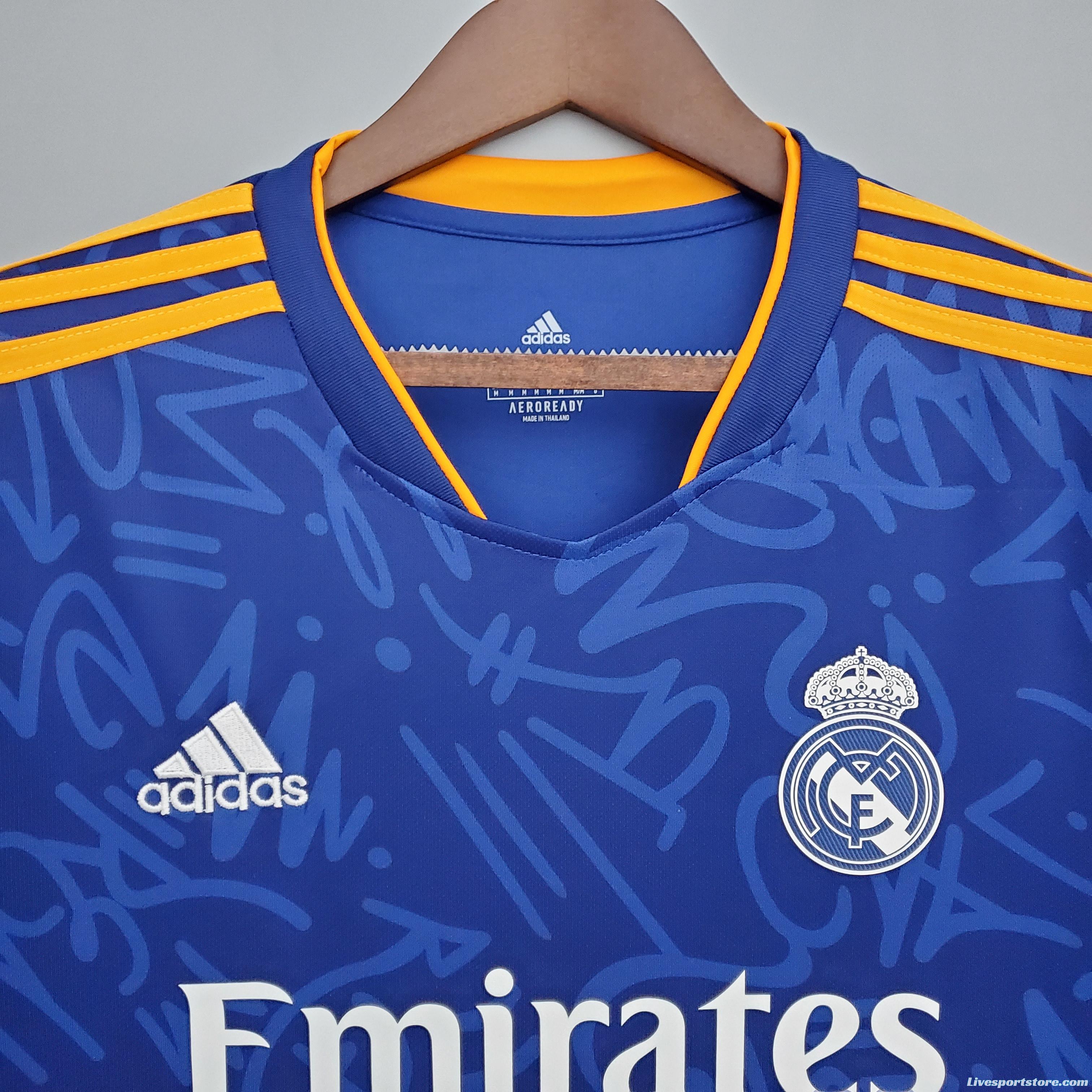 21/22 Long sleeve Real Madrid away Soccer Jersey