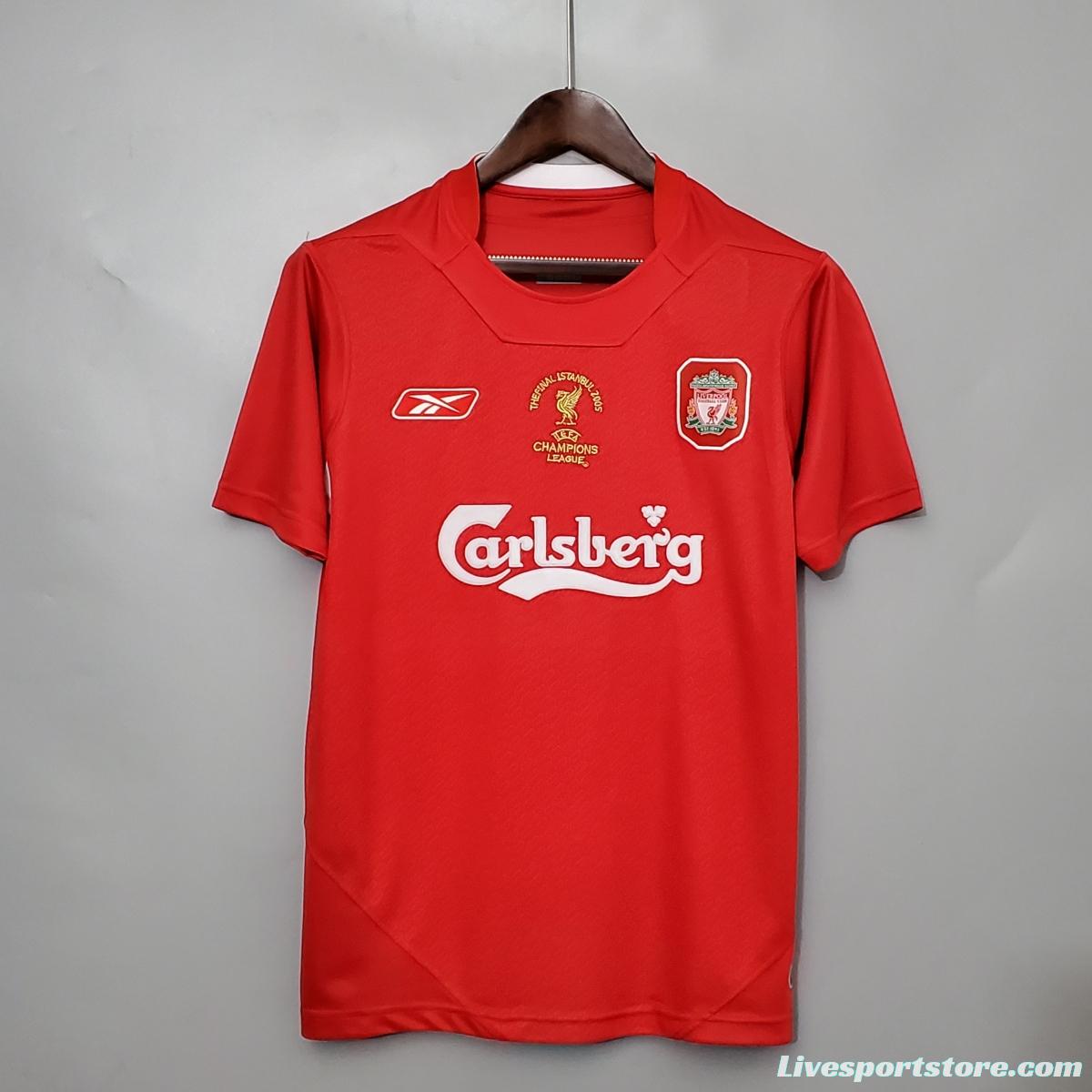 Retro 2005 Liverpool Champions League version home Soccer Jersey