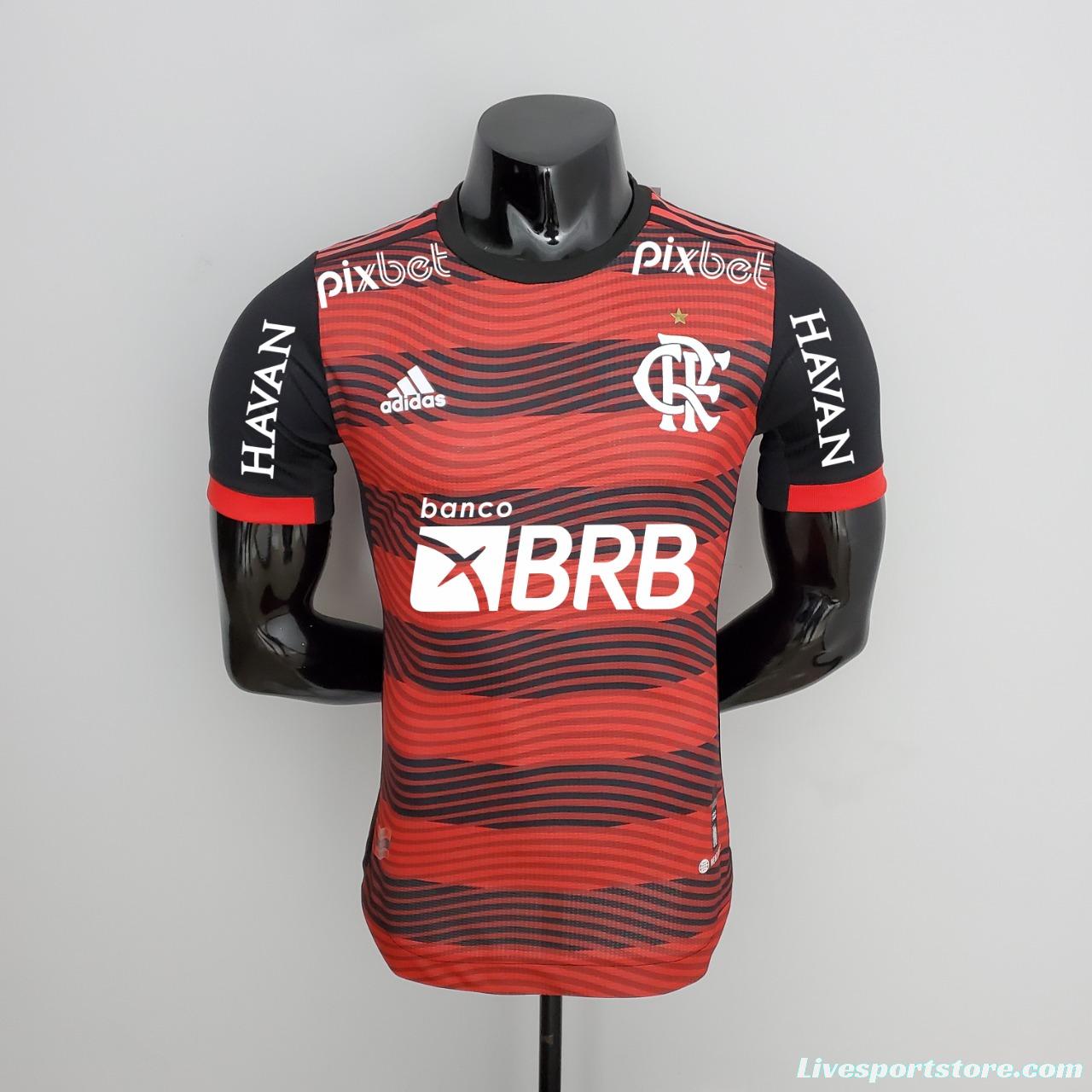 22/23 all sponsor player version flamengo home Soccer Jersey