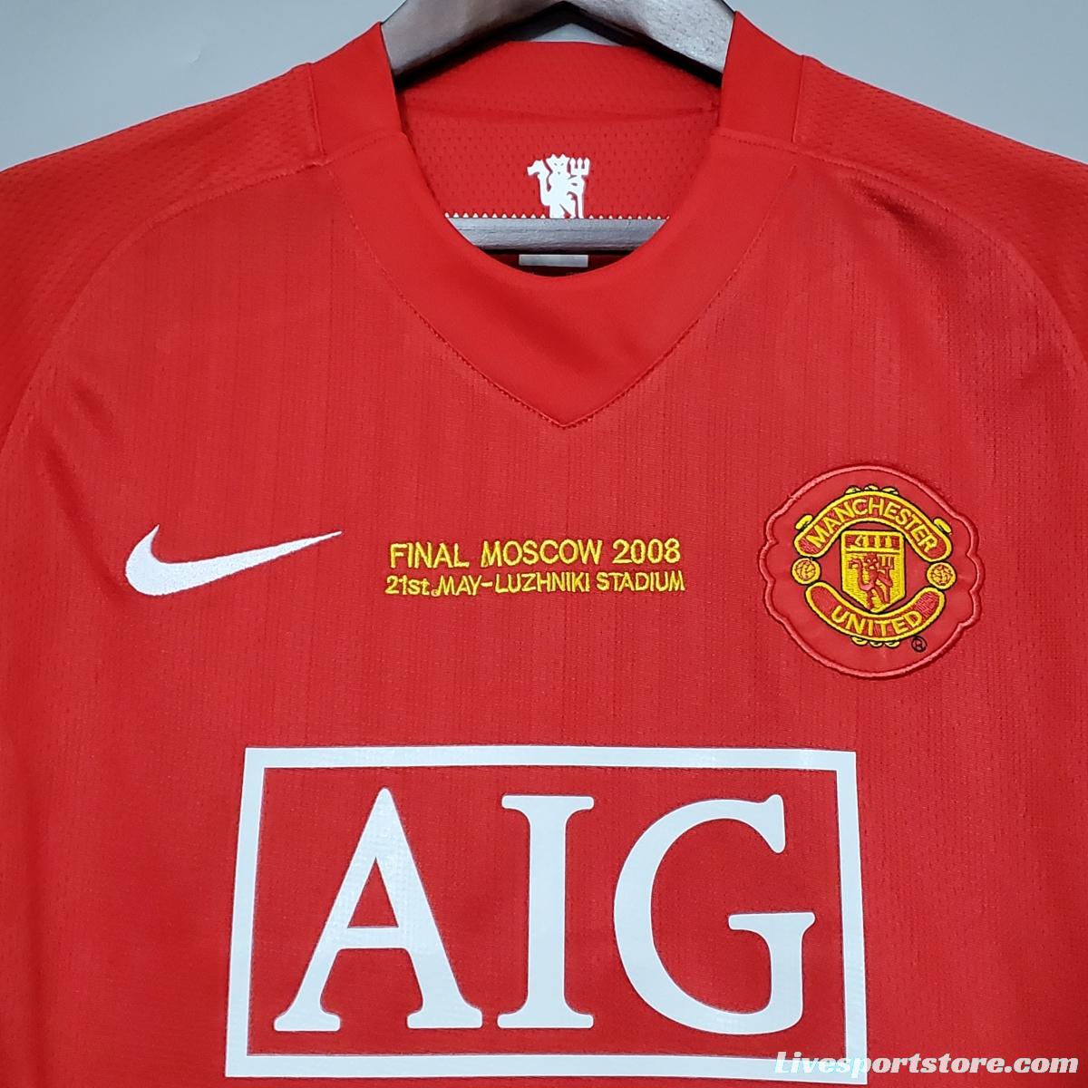 Retro 07/08 Manchester United Champions League version home Soccer Jersey