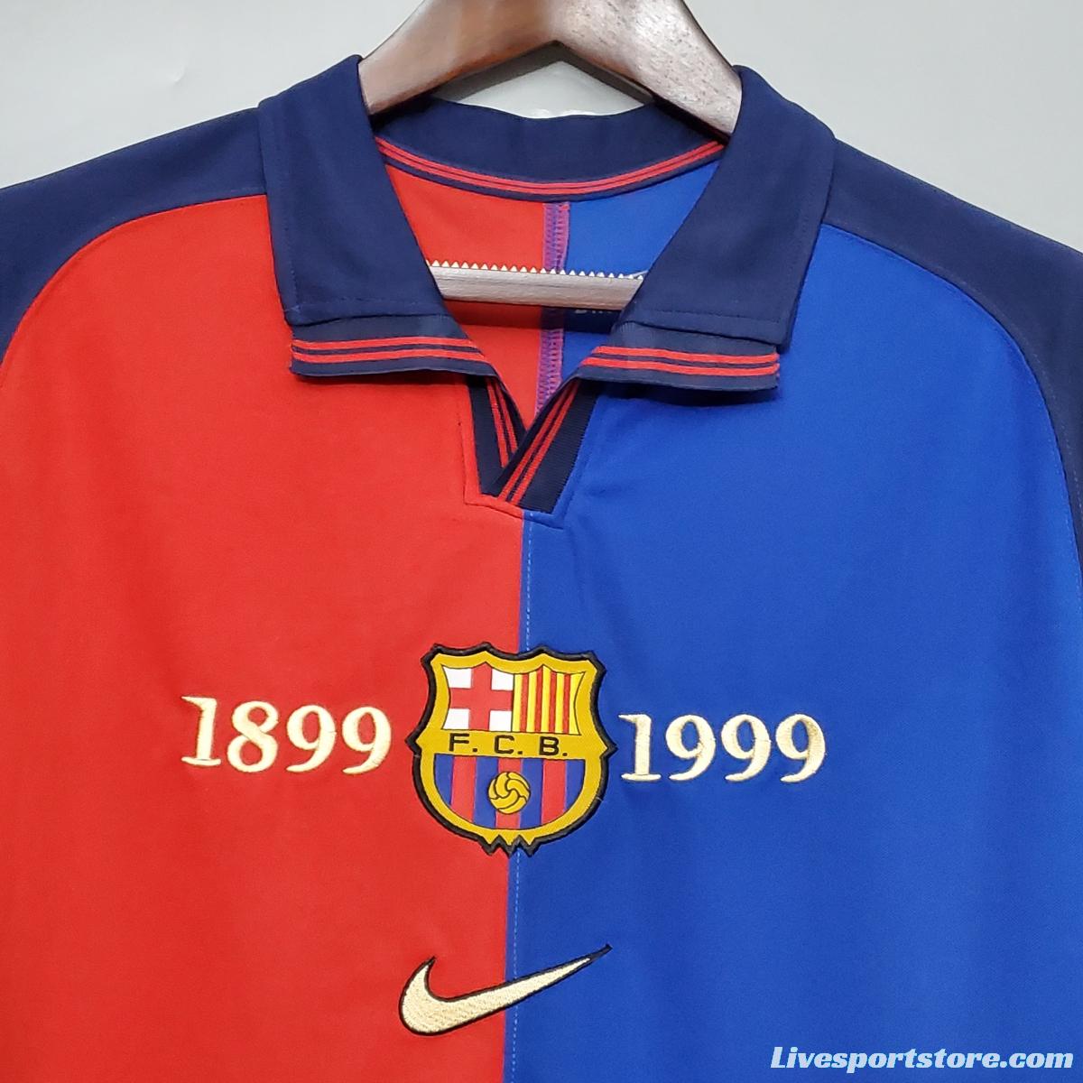 Retro 99/00 Barcelona 100th Anniversary version home Soccer Jersey