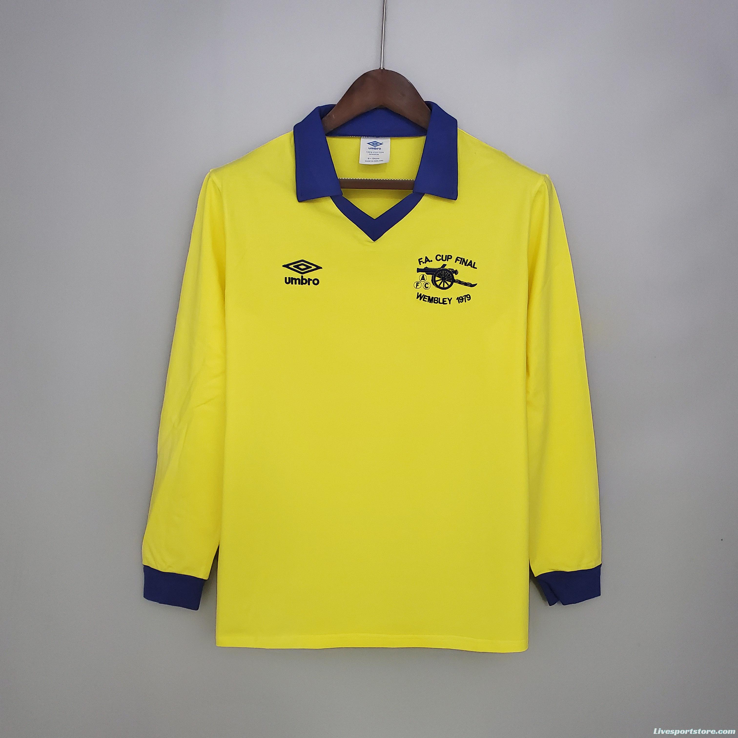 Retro long sleeve Arsenal 71/79 away yellow Soccer Jersey