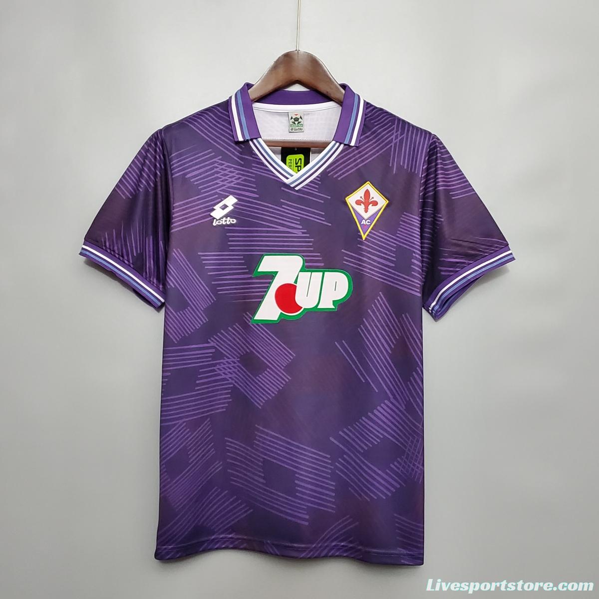 Retro 92/93 Fiorentina home Soccer Jersey