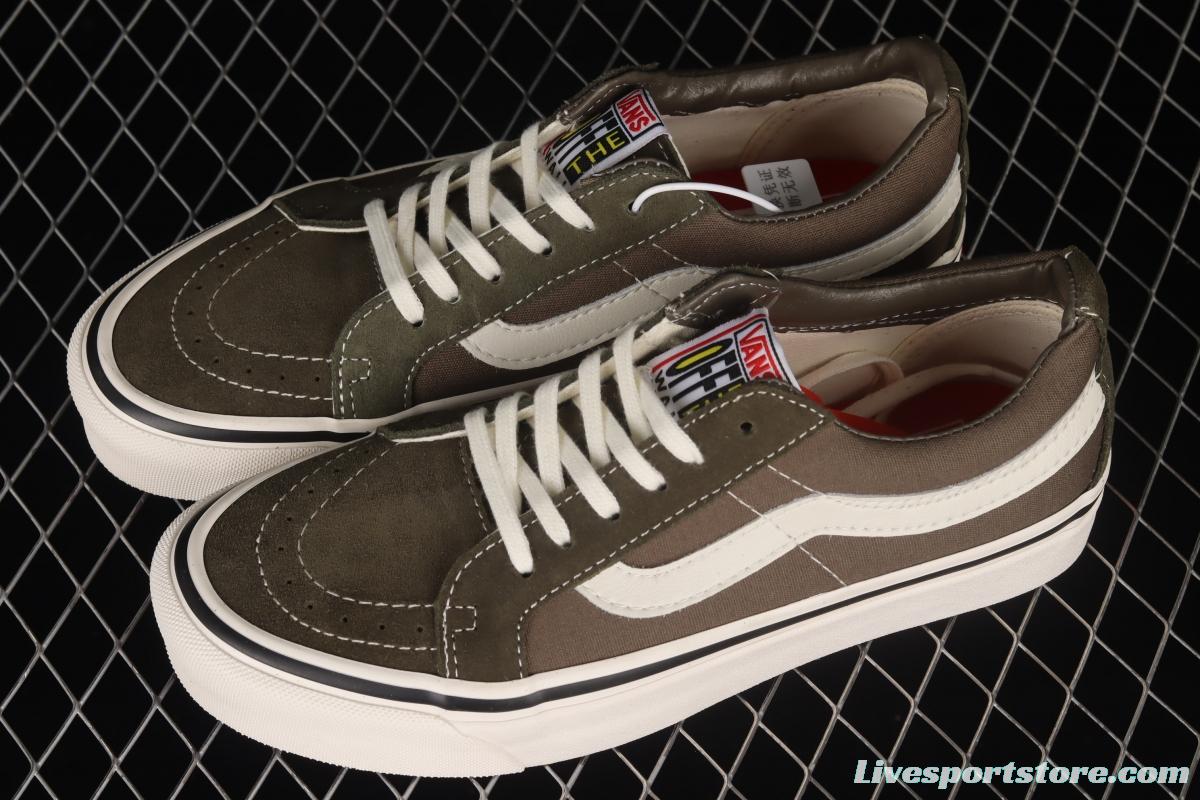 Vans Sk8-Low Reissue S Yu Wenle same style army green low-top casual board shoes VN0A4UW12V7