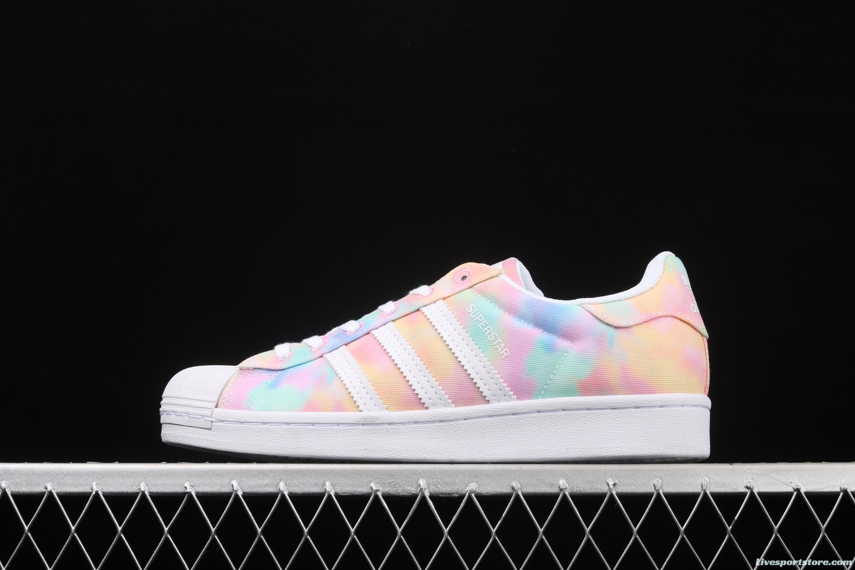 Adidas Superstar Originals Superstar FY1268 Rainbow 3D painted Shell head Classic Leisure Sports Board shoes