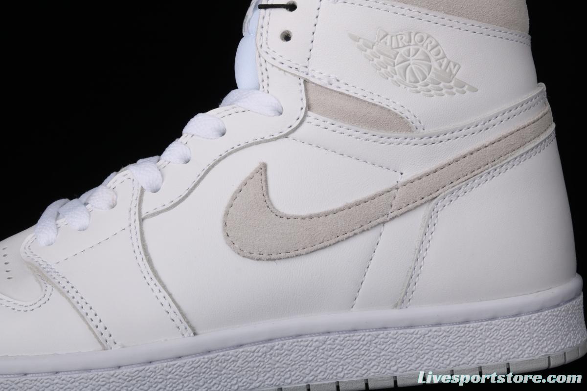 Air Jordan 1 Hi 85 repeated engraving of white gray BQ4422-100