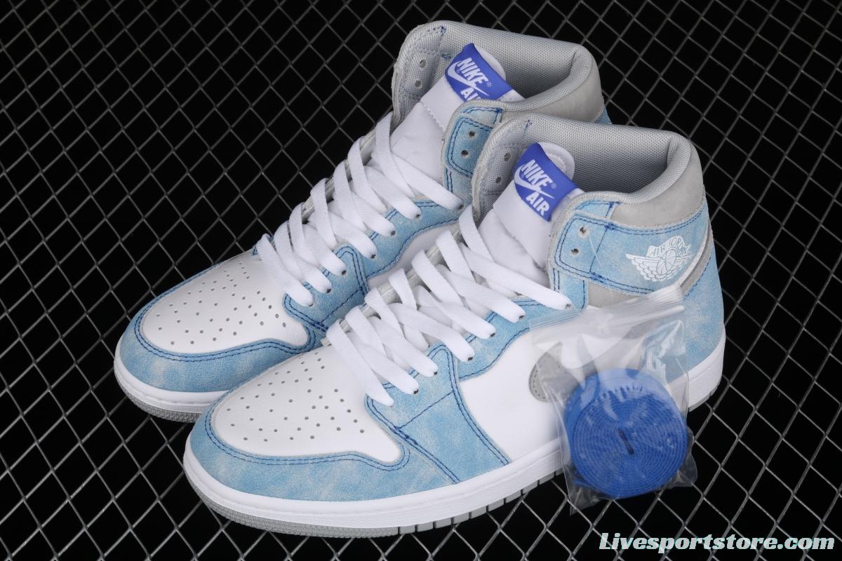 Air Jordan 1 Hyper Royal washed North Carolina high top basketball shoes 575441-402 555088-402