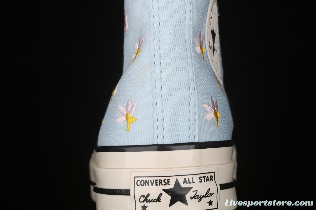 Converse 1970 Korean version milk blue floret high top leisure board shoes 570917C