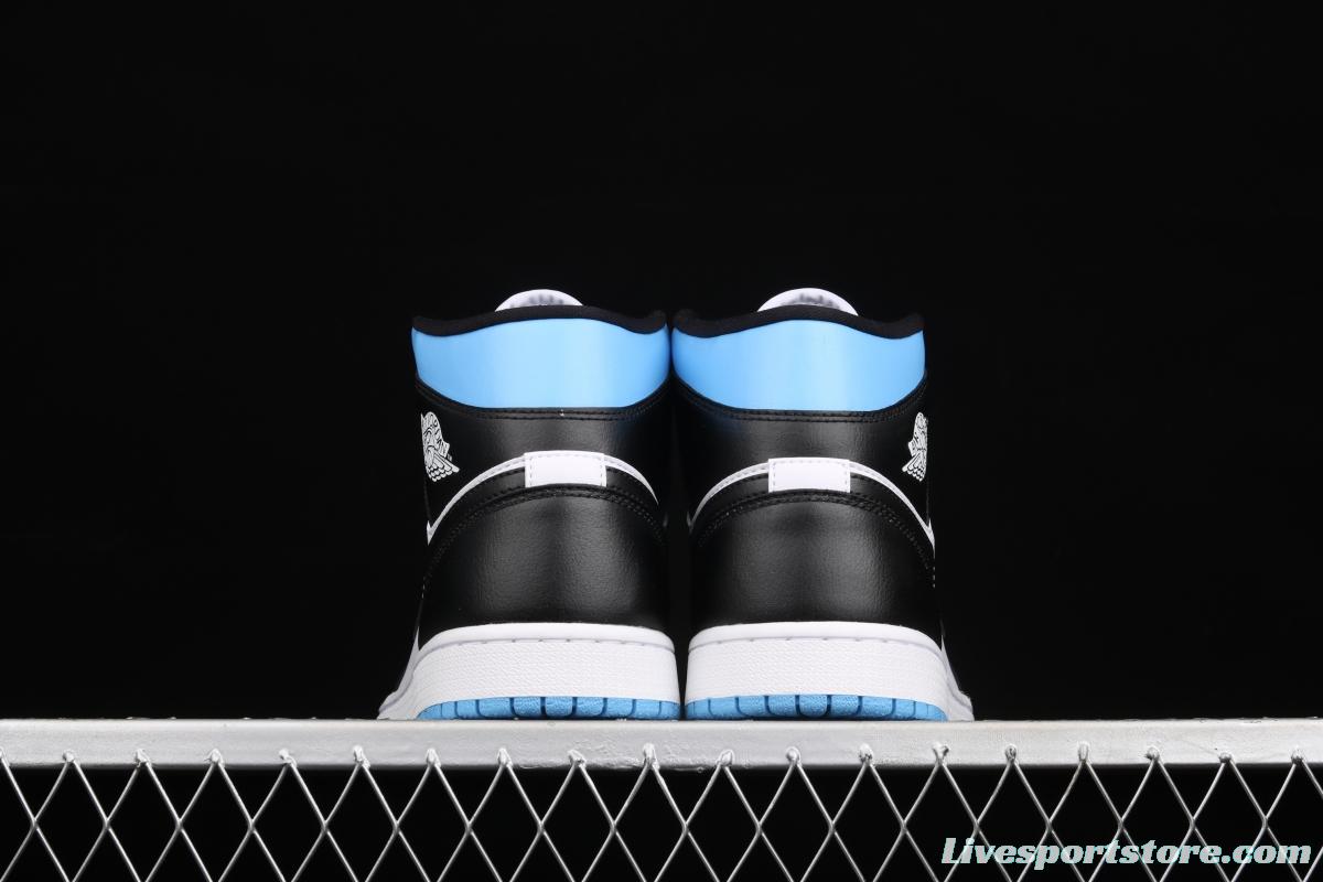 Air Jordan 1 Mid SE black, white and blue BQ6472-102