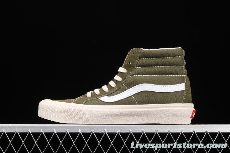 Vans SK8-Hi Vault OG army green high-top canvas shoes VN0OZE8XY