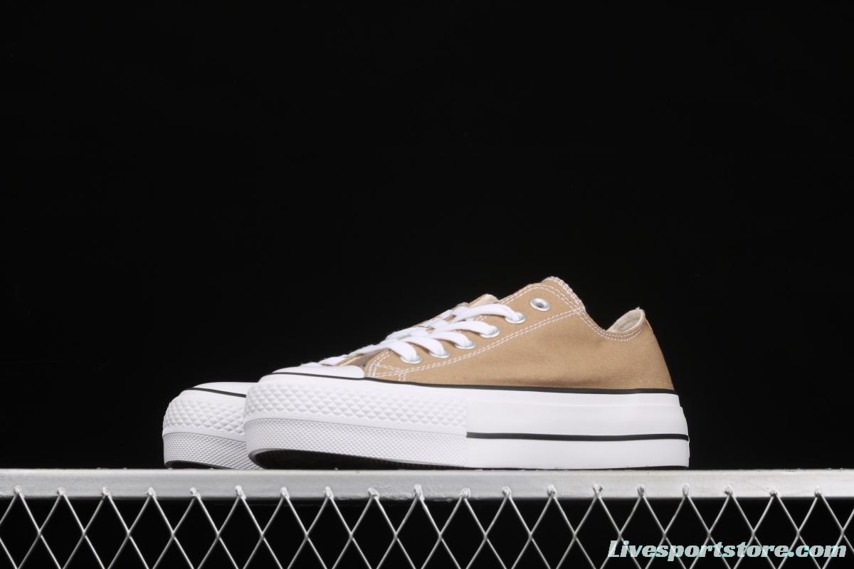 Converse All Star Lift Converse khaki full-bottomed casual shoes 5CL367