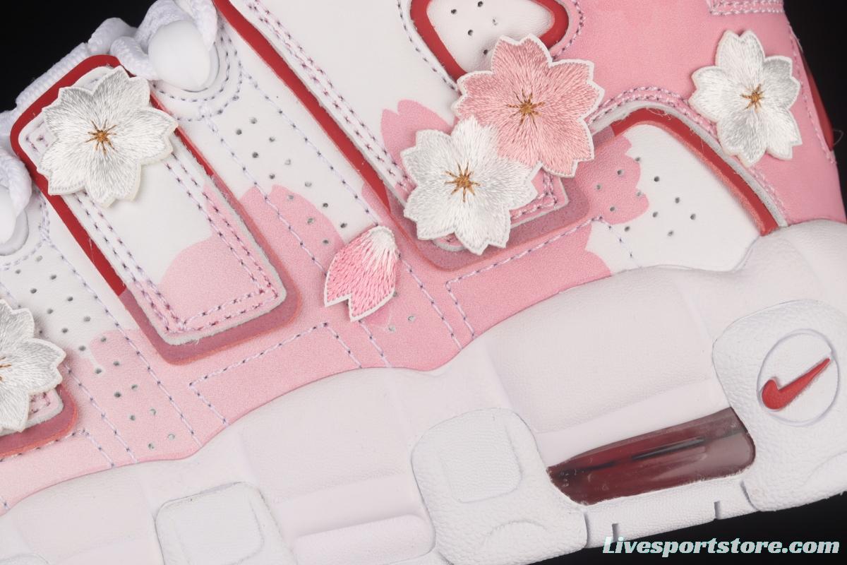 NIKE Air More Uptempo 96 QS Pippen original series cherry blossom embroidery classic high street leisure sports basketball shoes DJ5988-100