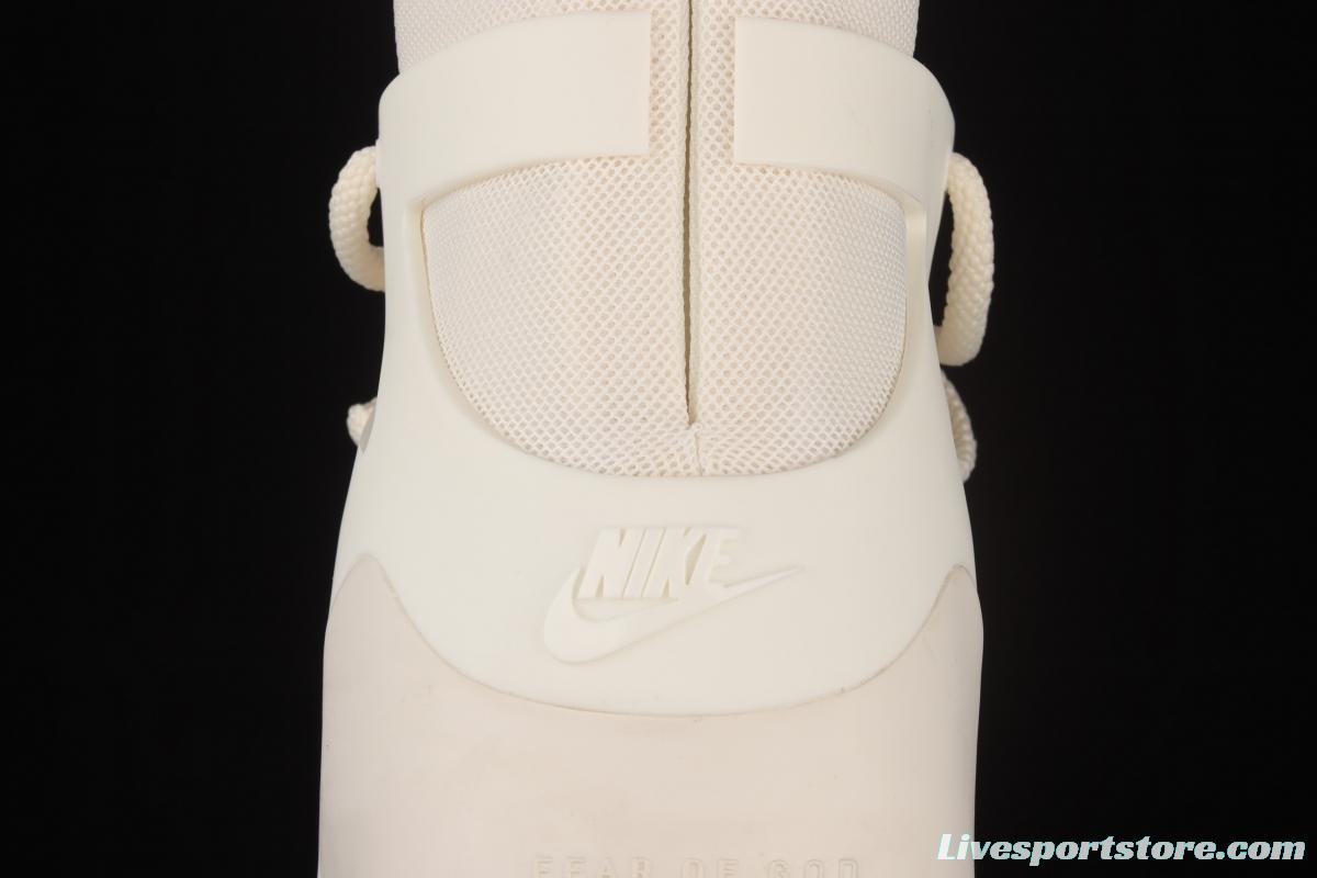 FOG x Air Fear of God 1 Oatmeal co-signed Gao Bang Pearl White Color AR4237-100