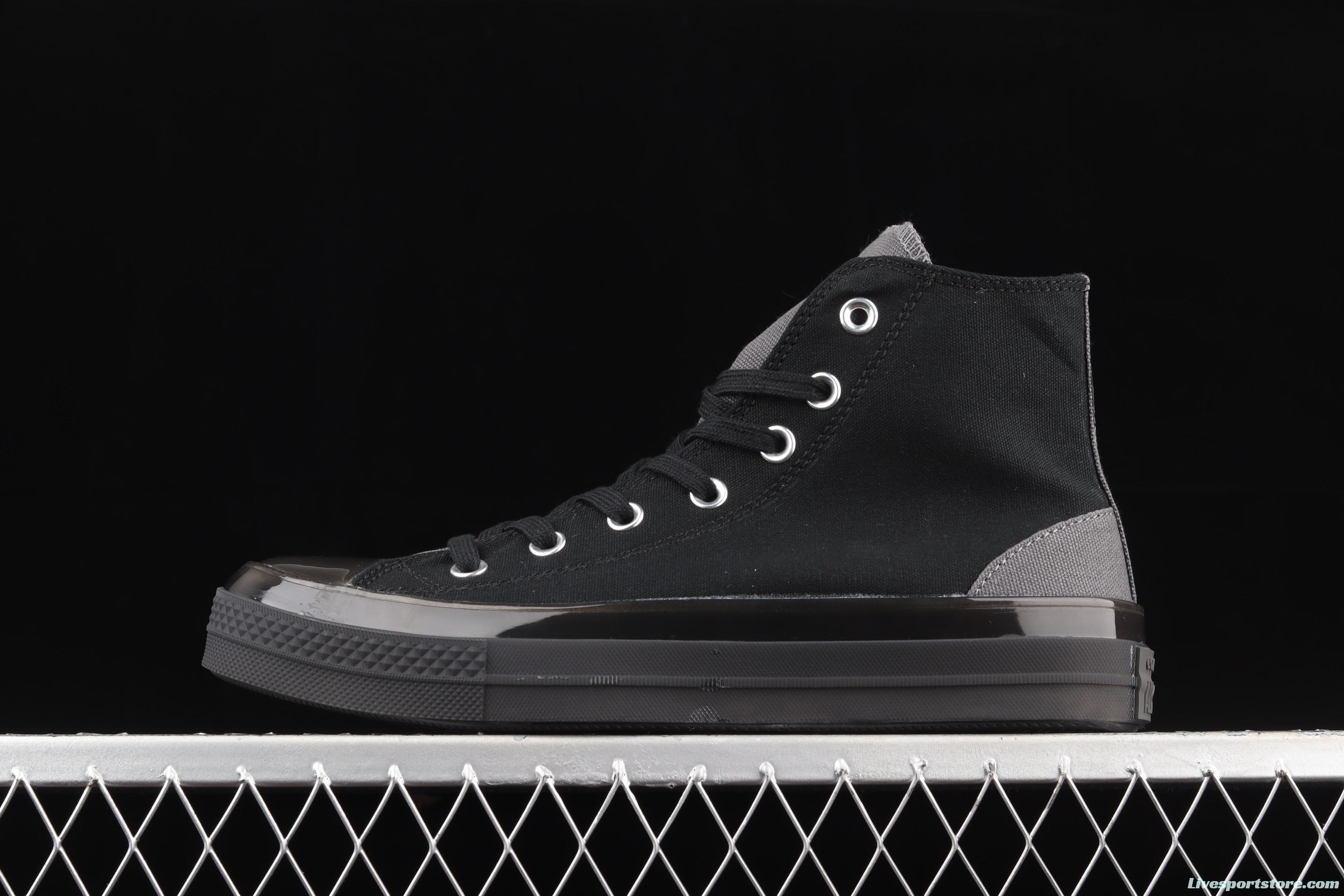 Converse Chuck Taylor All Star CX neutral crystal jelly soles all black canvas high upper shoes 172470C