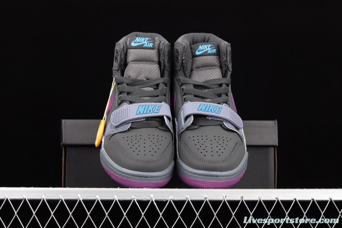 Jordan Legacy 312 black and purple color Velcro three-in-one board shoes AV3922-005