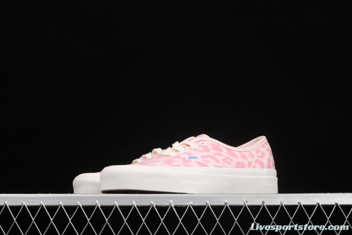 Vans Vault OG Authentic Lx high-end regional pink leopard pattern vulcanized canvas low-top casual board shoes VN0A38ENVL2