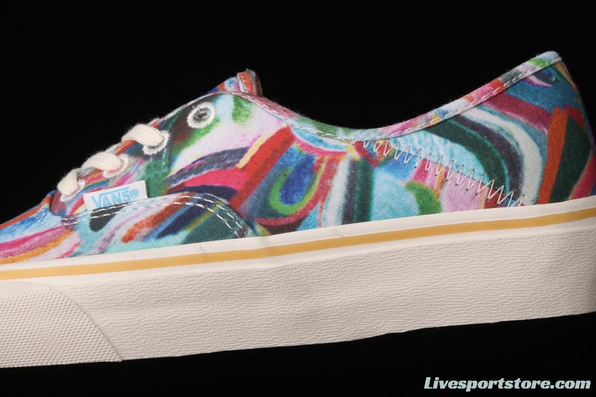 Vans Authentic SF color printing color sole environmental protection canvas board shoes VN0A3MU642D