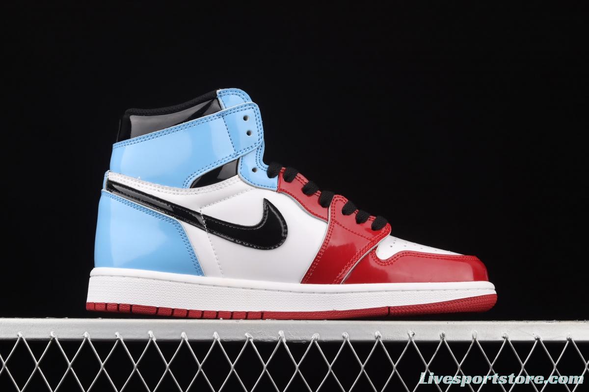 Air Jordan 1 Fearless Gao Bang red and blue lacquered leather CK5666-100