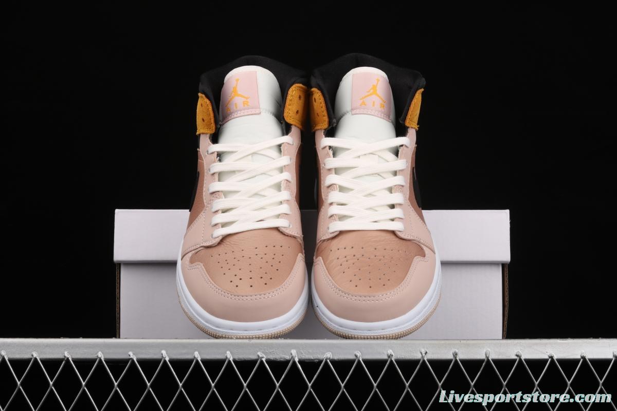 Air Jordan 1 Mid milk tea orange Zhongbang basketball shoes DD2224-200