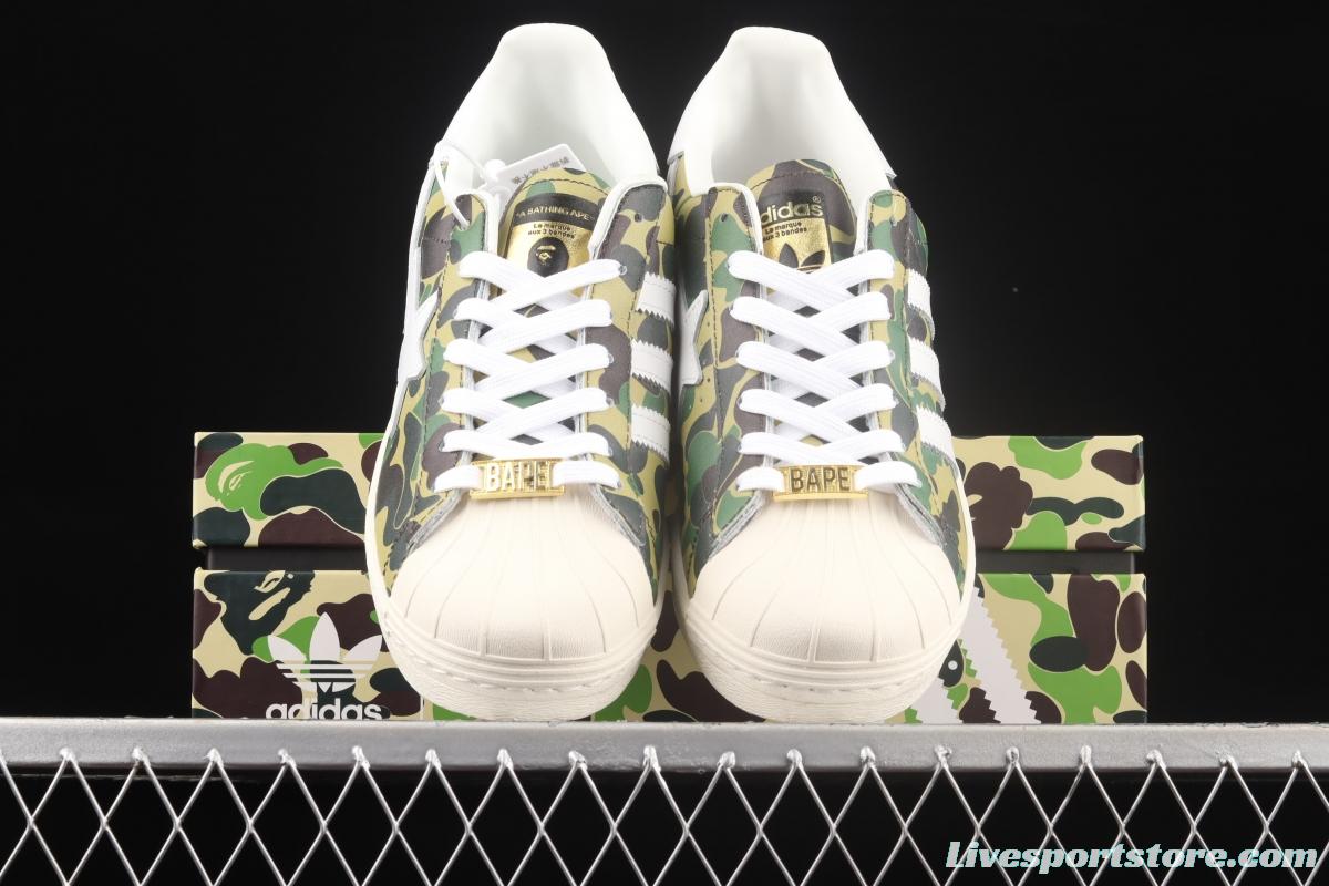 BAPE x Adidas Superstar 80s GZ8981 Darth ape-man co-named shell full head casual board shoes