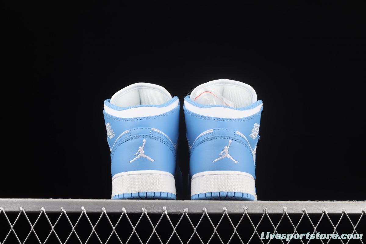 Air Jordan 1 Mid North Carolina Zhongbang Basketball shoes 554725-106