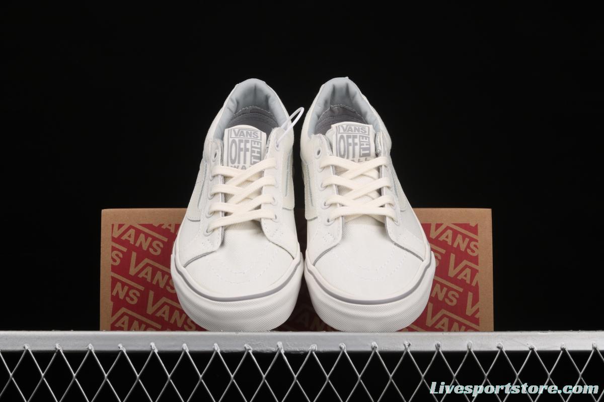 Vans Sk8-Low beige low-top embroidered coconut casual canvas shoes VN0A4UWI4WT