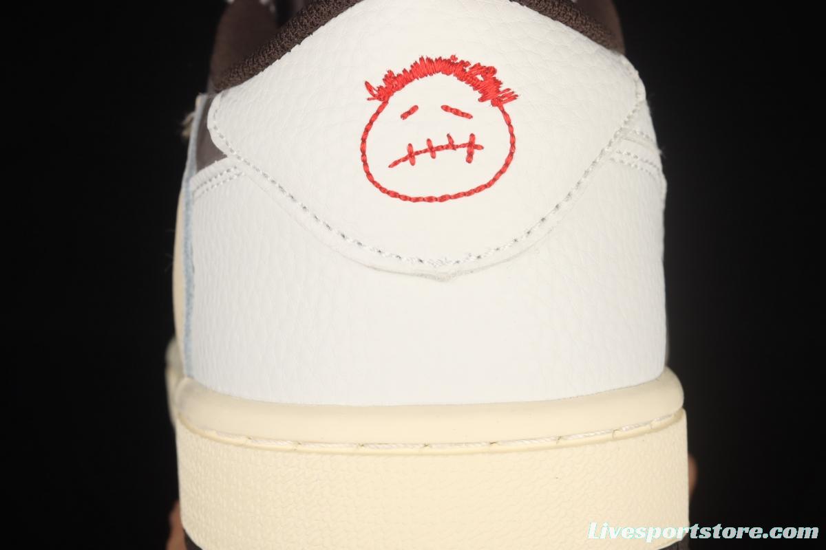 Fragment design x Travis Scott x NIKE Air Jordan 1 Low OG TS Joint Lightning Barb CT8527-086