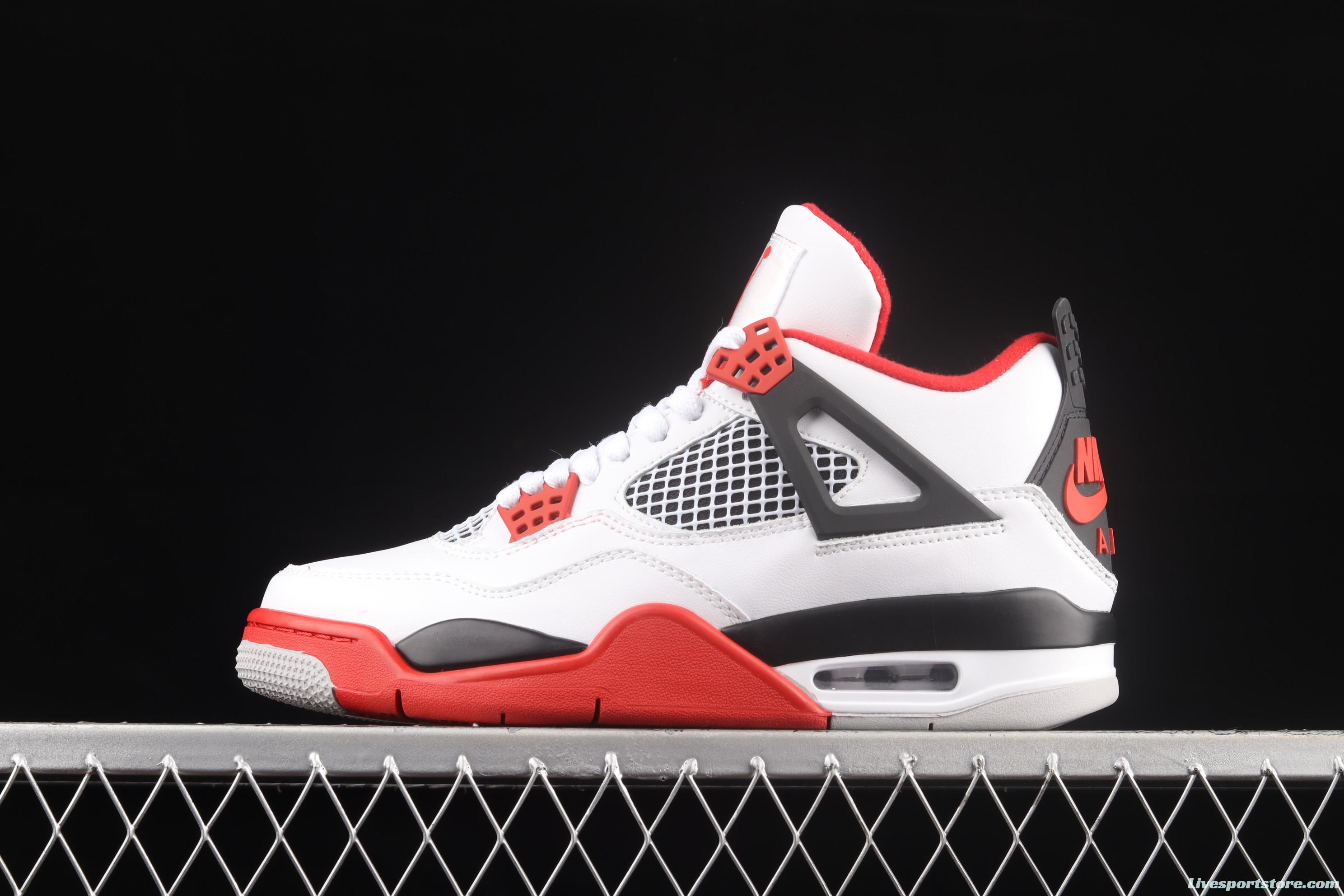 Air Jordan 4 Fire Red White Red Flame Red Basketball shoes DC7770-160