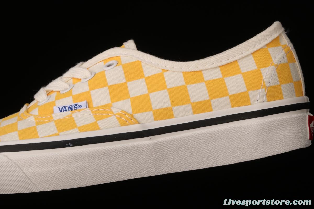 Vans Authentic classic Anna Heim orange checkerboard 4-hole low-edge high-end vulcanized skateboard shoes VN0A54F241P