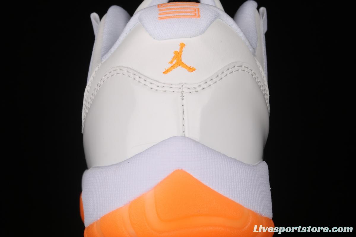 Air Jordan 11 Bright Citus 11 white orange low top basketball shoes true carbon AH7860-139