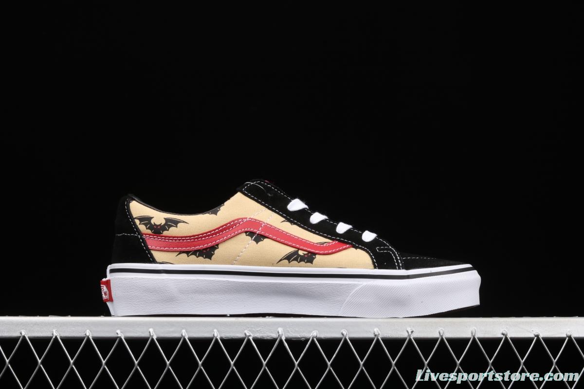 Vans side striped bat pattern low-top sports board shoes VN0A4UWI2U4