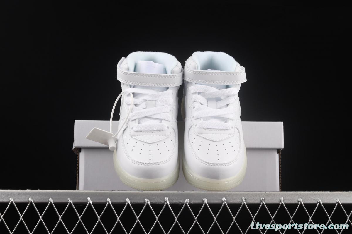 NIKE Air Force 1: 07 Mid WB dazzling ribbon lamp state size Kids 314197-8200