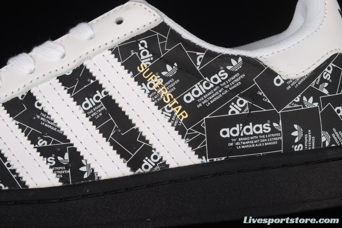 Adidas Originals Superstar FV2820 shell head printed with logo 3M reflective classic sports shoes