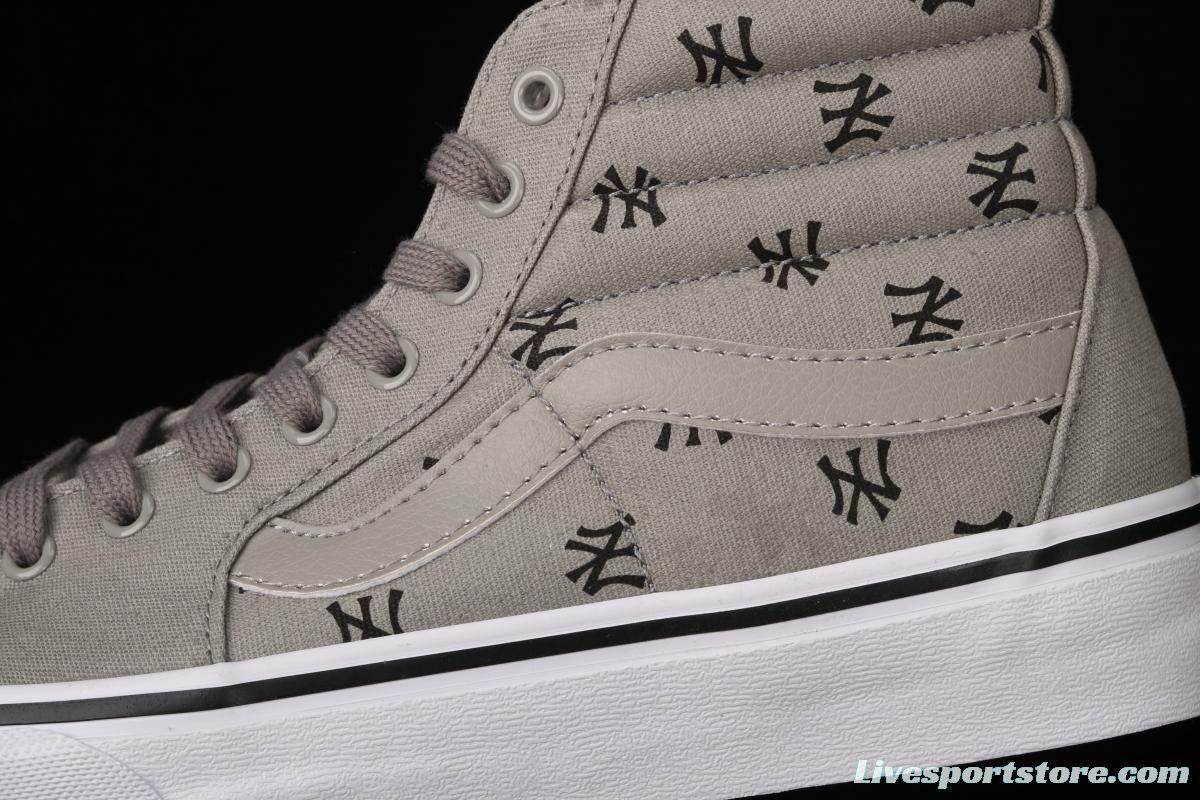 Vans Sk8-Hi Vlt Lx YaNIKEes Yankees co-branded high-top casual canvas shoes VN0A4CS5W43