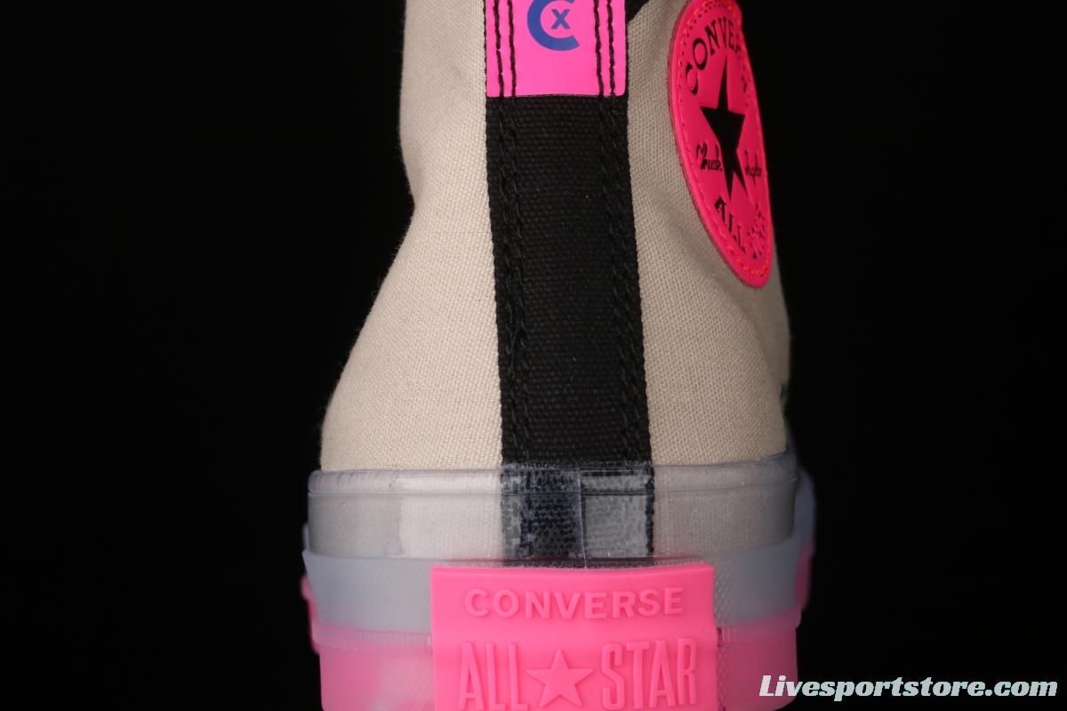 Converse Chuck Taylor All Star CX neutral crystal jelly bottom hit color canvas high-top casual board shoes 170137C