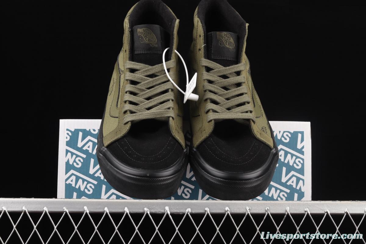 Goodhod x Vault OG Sk8-Hi Lx olive green high top casual canvas shoes VN0A45JD2XZ