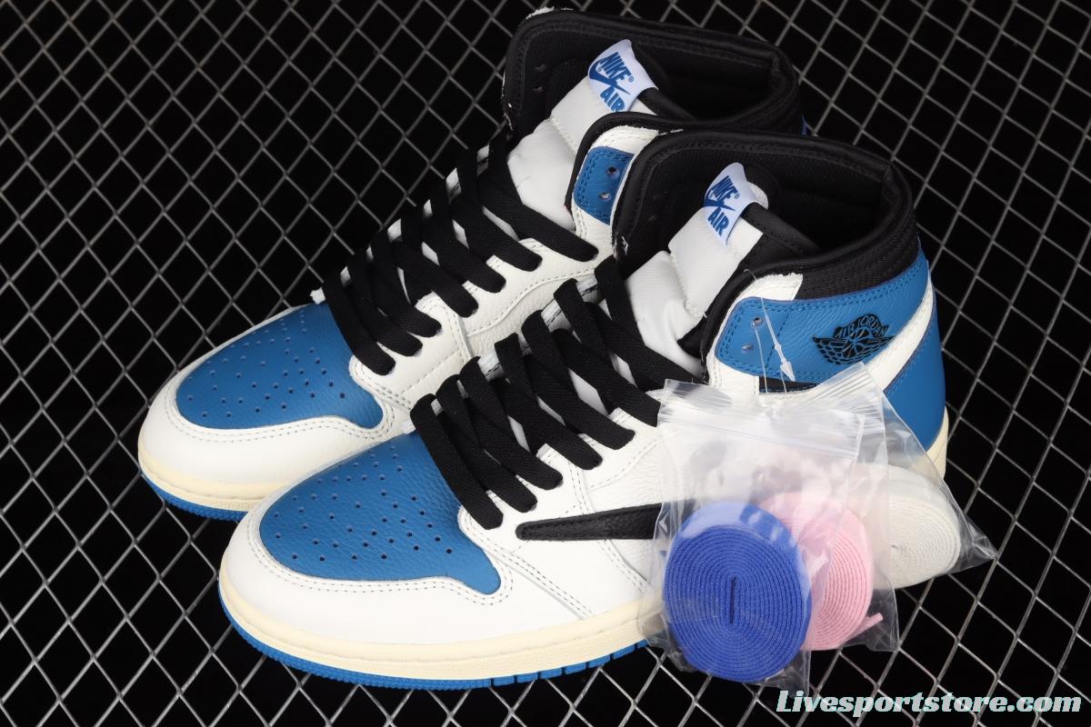 Travis Scott x Air Jordan 1 High OG Lightning inverted Gao Bang DH3227-105