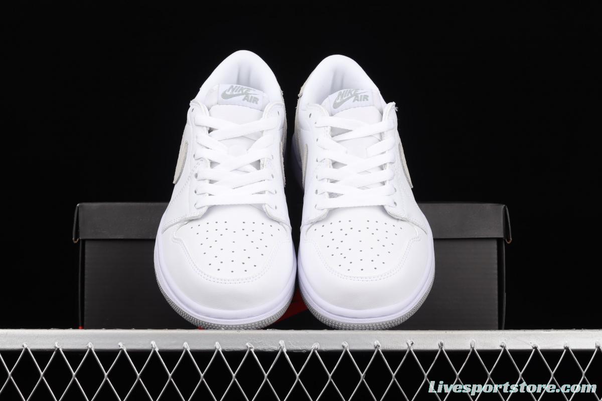 Air Jordan 1 Low OG white-gray low-top basketball shoes CZ0858-100