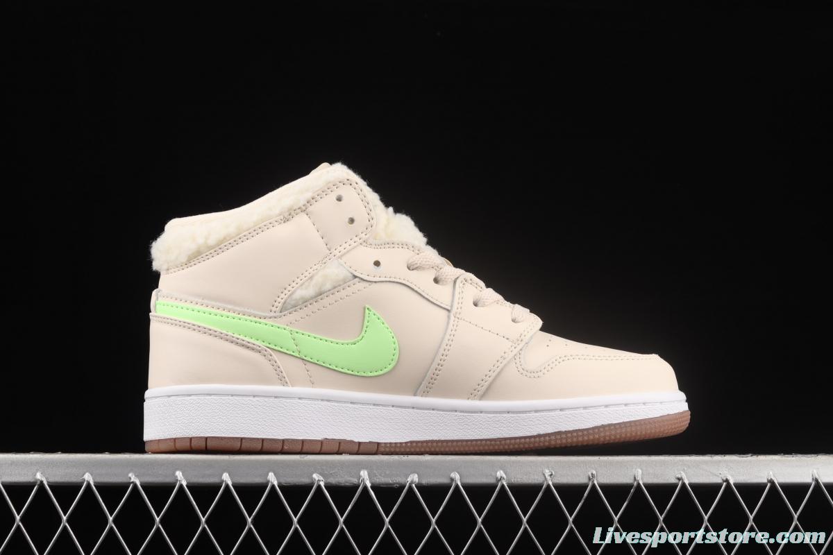 Air Jordan 1 Mid Pearl Milk Tea Zhongbang Basketball shoes DO2207-264