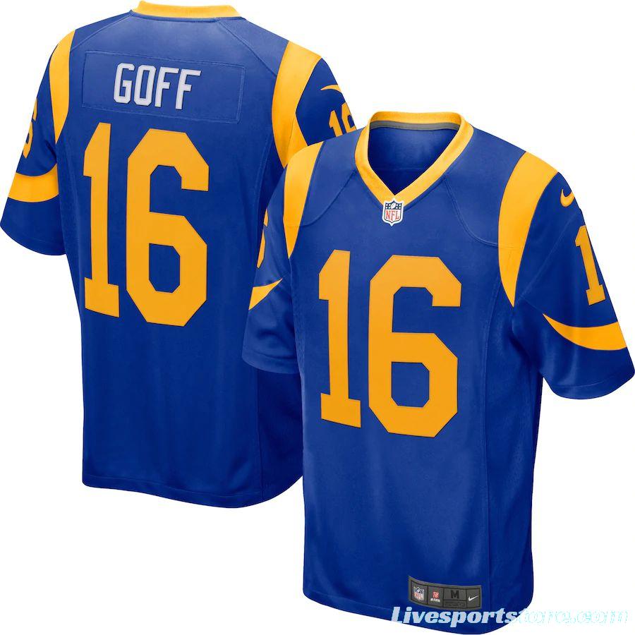 Men's Jared Goff Royal Player Limited Team Jersey