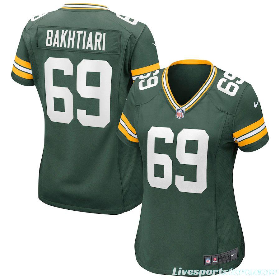 Women's David Bakhtiari Green Player Limited Team Jersey