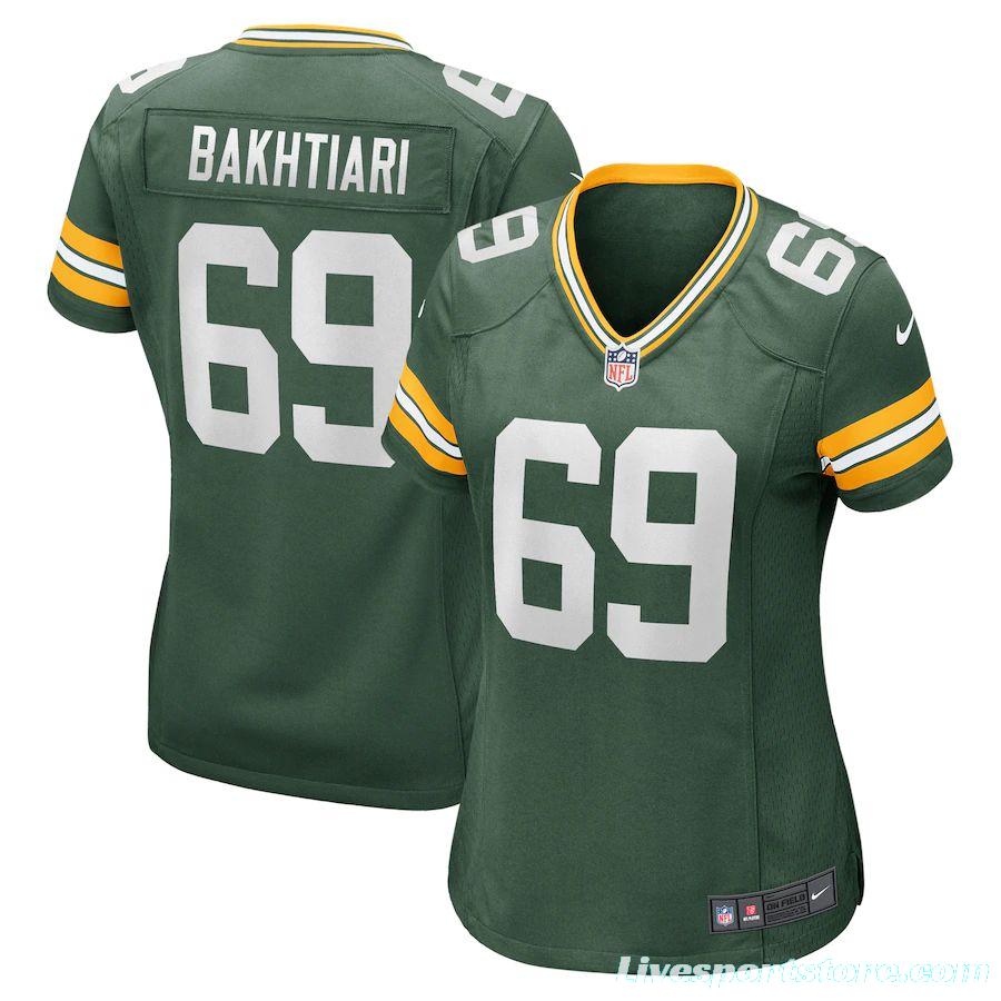 Women's David Bakhtiari Green Player Limited Team Jersey