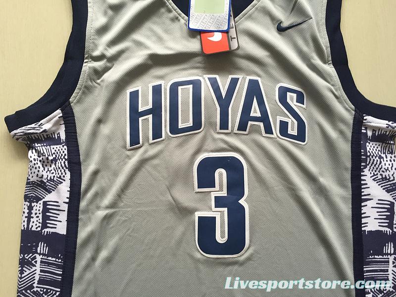 Allen Iverson 3 Hoyas College Gray Basketball Jersey