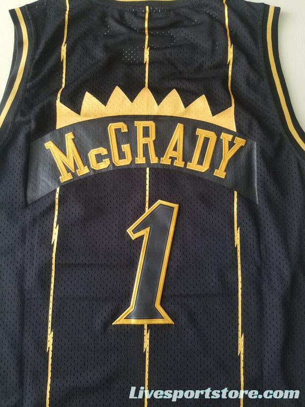 Tracy McGrady 1 1998-99 Throwback Classics Black Golden Edition Jersey