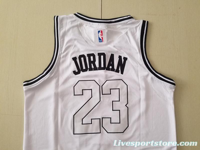 PSG Michael Jordan White Basketball Jerseys