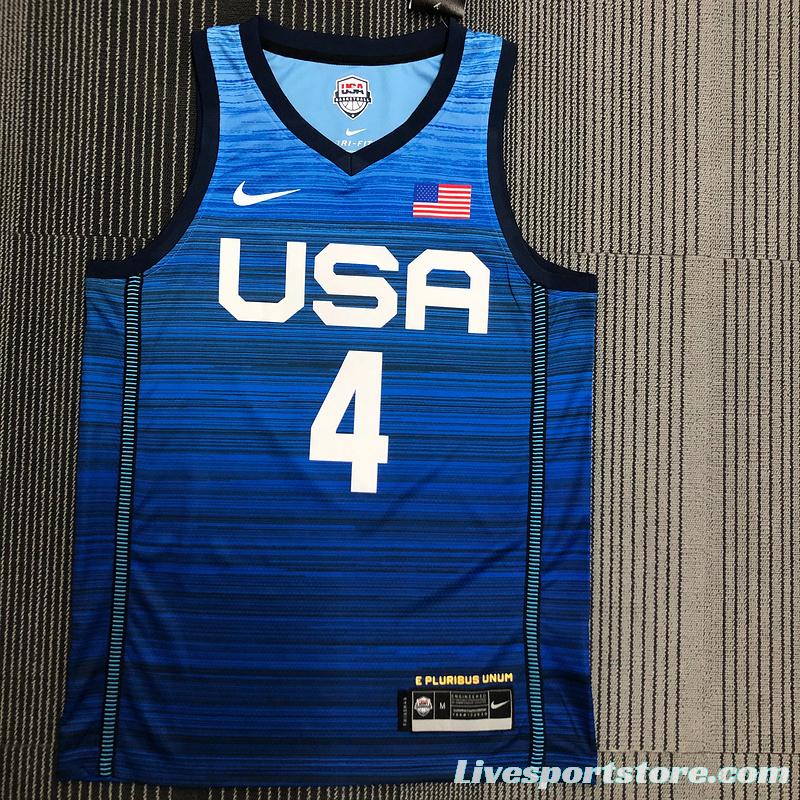 Thai Version Men's Bradley Beal Navy USA Basketball Player Jersey