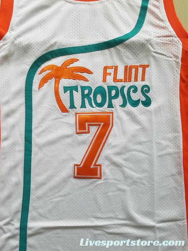 Flint Tropics 7 Coffee Black Basketball Jersey Semi Pro Team New