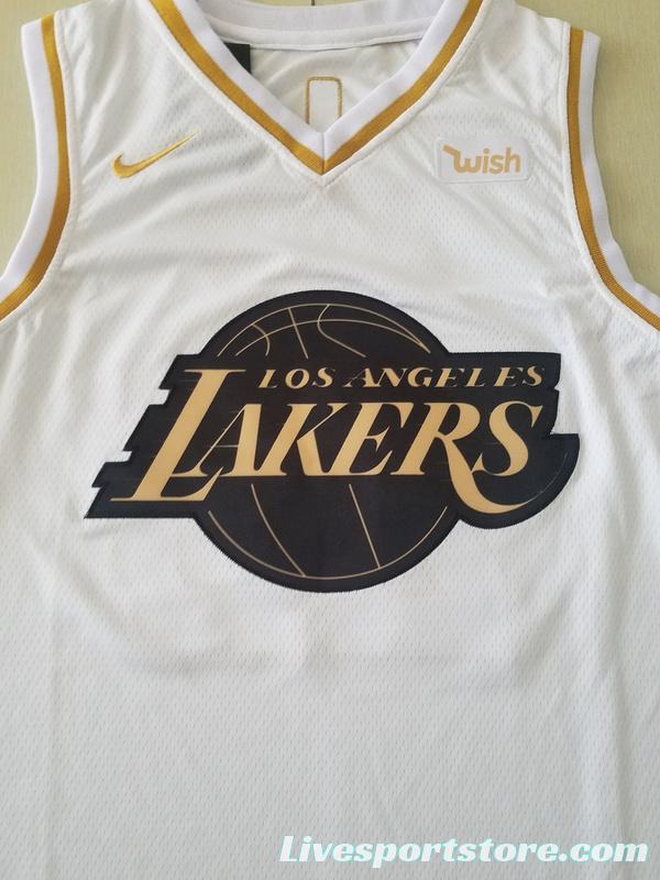 Kobe Bryant 24 White Golden Edition Jersey