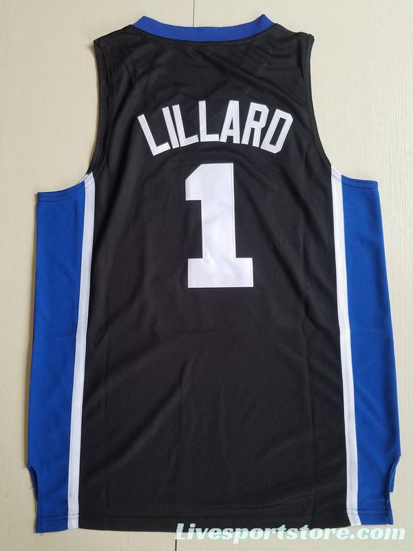 Damian Lillard 1 Weber State College Black Basketball Jersey